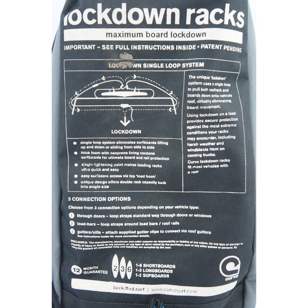 GC Curve Lockdown Racks Surfboard Soft Roof Rack Straps Car SUV SUP Longboard - Picture 4 of 6